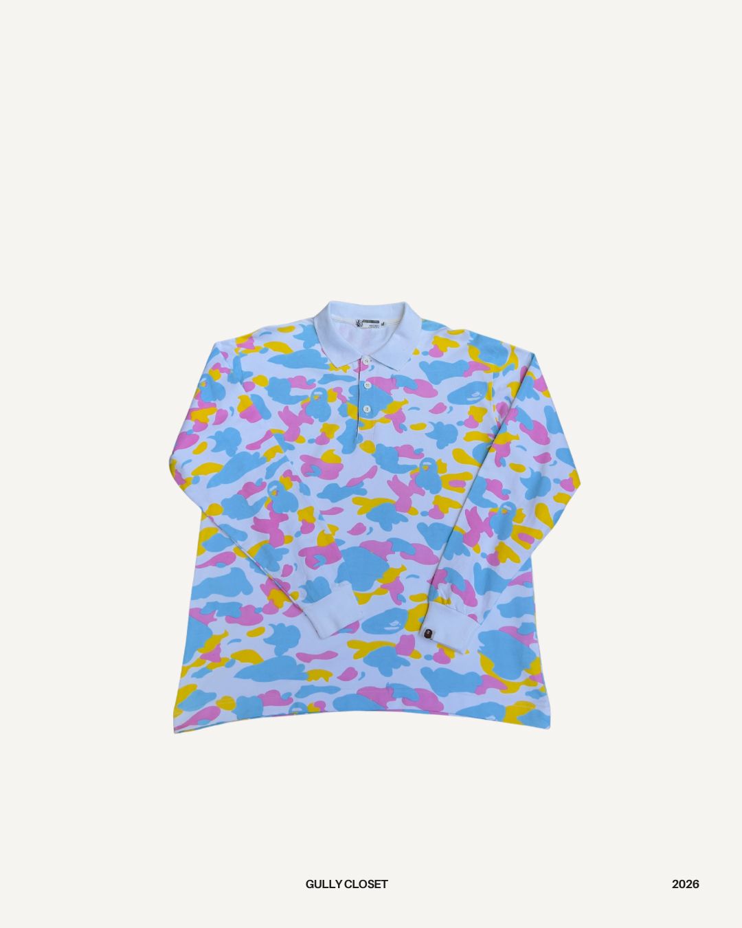 BAPE Cotton Candy Camo Rugby Shirt - Gully Closet